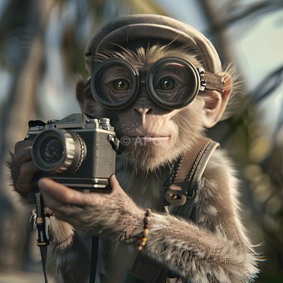 Der Affen-Fotograf: Ein Steampunk-Primaten-Porträt